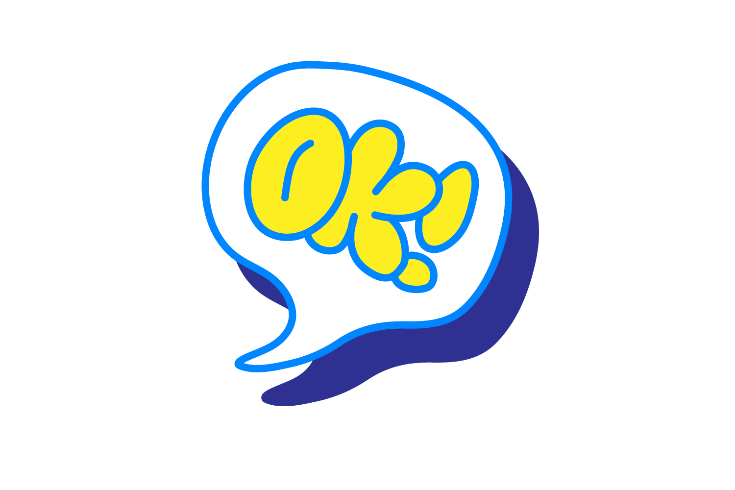 Custom OK lettering bubble produced on March 20, 2025.