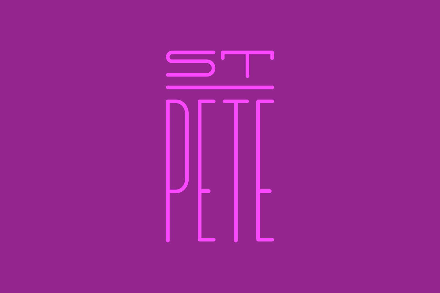 Custom St. Pete lettering produced on March 25, 2025.