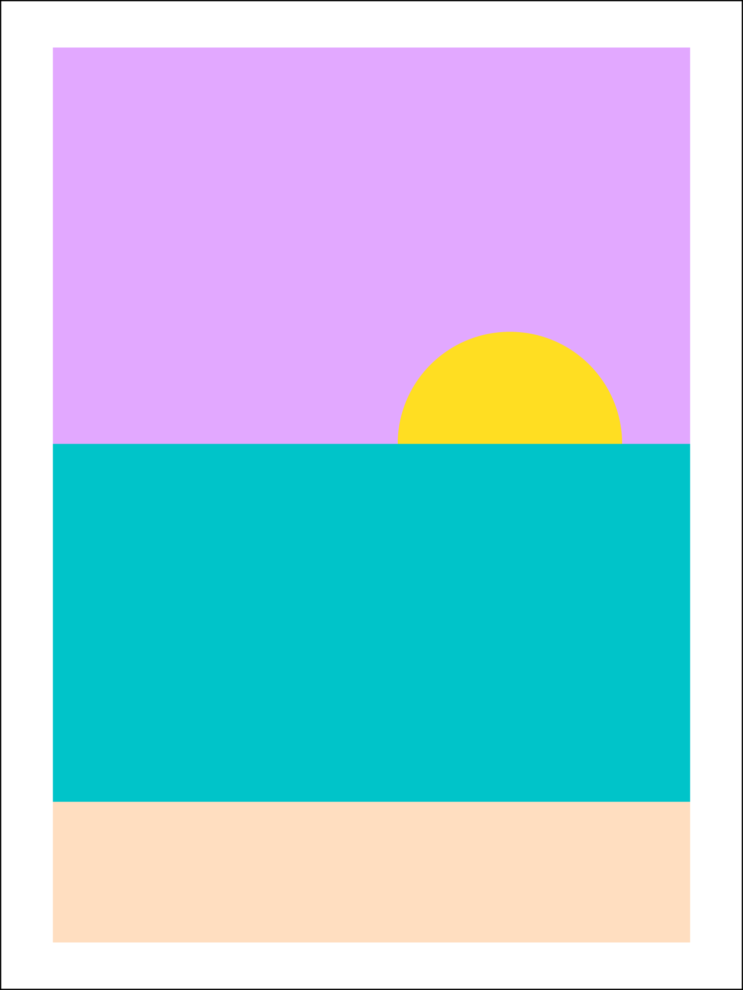Minimalist beach poster produced on March 31, 2025.