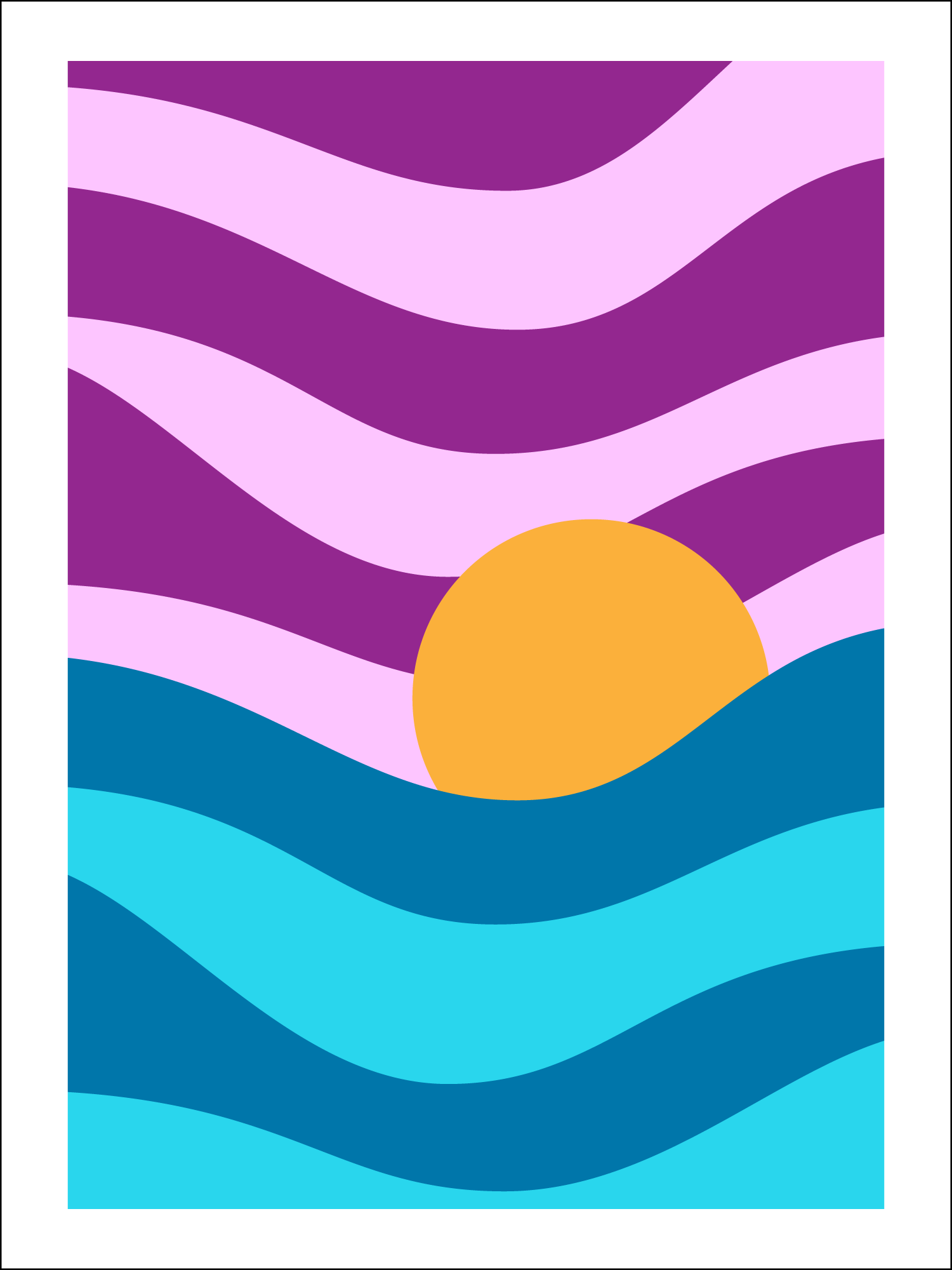 Minimalist beach poster produced on March 31, 2025.