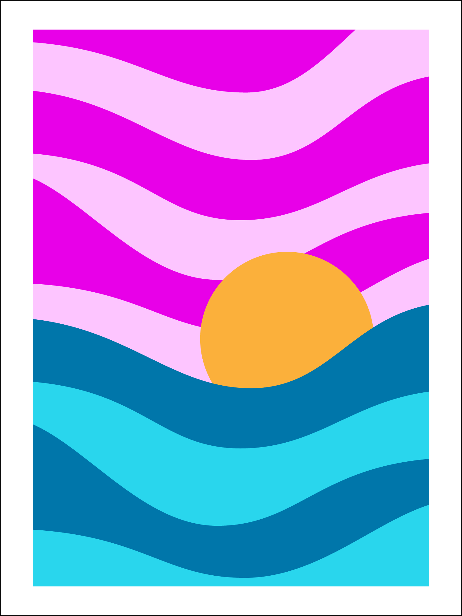 Minimalist beach poster produced on March 31, 2025.