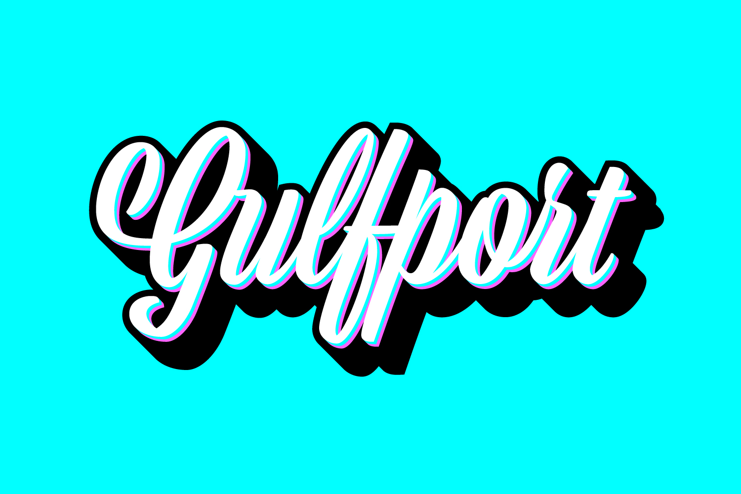 Custom Gulfport lettering produced on April 24, 2025.