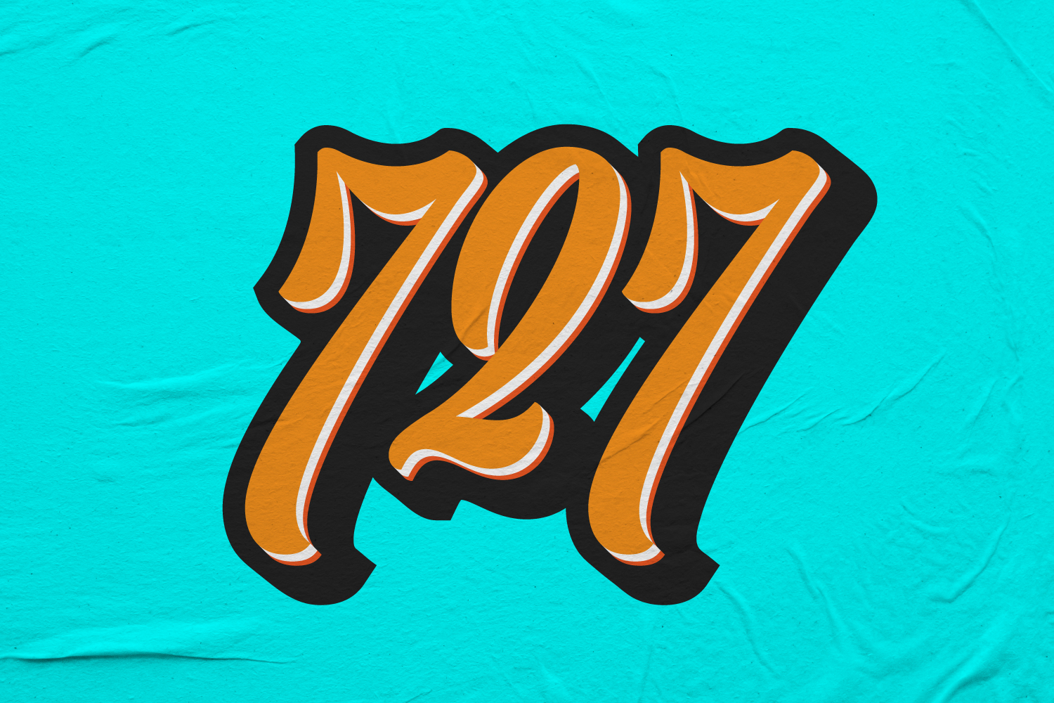 Custom 727 lettering produced on April 29, 2025.