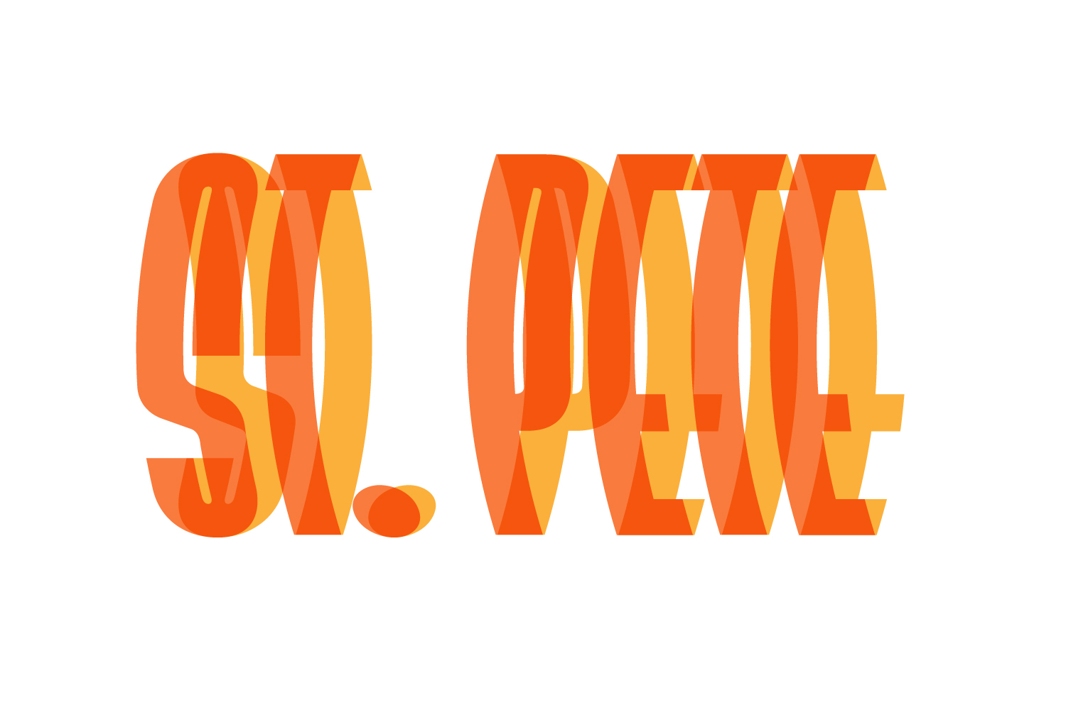 Custom St. Pete lettering produced on May 6, 2025.